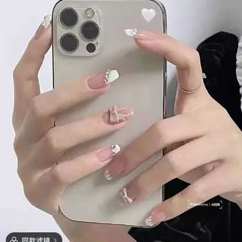 Nail Wearing Art Elegant Bow With Beveled Edges Whitening Detachable Highgrade XS