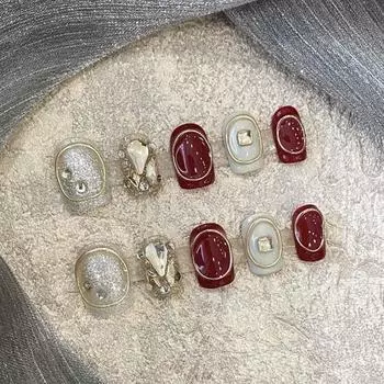 Nail Wearing Detachable Nail A Simple And Ultrathin Womans Style Made By Hand XS