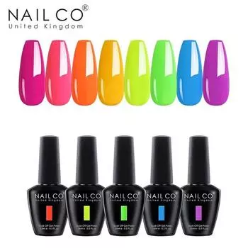 NAILCO 15 мл Летний очевидный свежий флуоресцентный цветной гель-лак для дизайна ногтей Дизайн ногтей Блестящий маникюрный набор УФ/светодиодный гель для ногтей