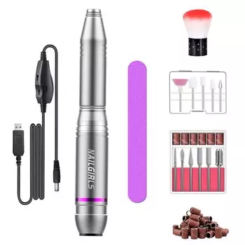 NAILGIRLS Electric Nail 11 Nail Electric Nail Care Nail Gel Nail Off Nail Drill Nail Cuticle Low Совместимость с бесступенчатым питанием от USB для обеих рук и
