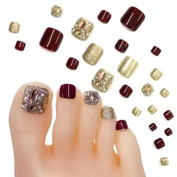 NailRecipe Nail 24 шт. Бижутерия Накладные ногти для большого пальца Многоразовые гелевые ногти Летние ногти для совершеннолетия Легко для ног x (Рецепт для ногтей) Советы, Ноги,