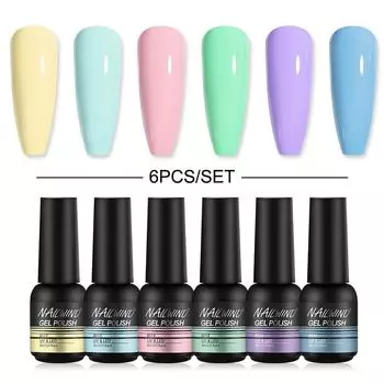 Nailwind 6 бутылок 8 мл набор лаков для ногтей полуперманентный УФ-гель для ногтей яркий цвет гель-лак для ногтей для дизайна ногтей УФ/светодиодная лампа