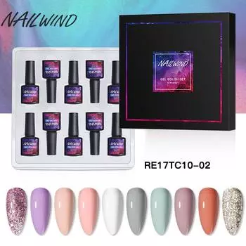 NAILWIND 8 мл гель-лак для ногтей 6/10 шт. в партии полуперманентный гель-лак для ногтей нужен УФ-светодио дный лампа маникюрный набор для гибридного гель-лака