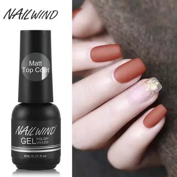 Nailwind 8 мл Матовое верхнее покрытие Nail Art Design Смываемая светодиодная/УФ-лампа