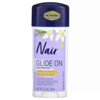 Nair, Средство для удаления волос, Glide Away, Питательное, Для зоны бикини, рук и подмышек, 3,3 унции (93 г)