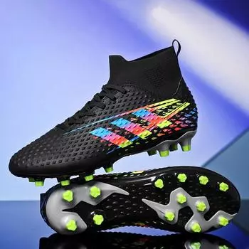 Найдите новые футбольные бутсы для взрослых мужчин большого размера AG шипы искусственная трава тренировочные мужские и женские футбольные бутсы 32 белый