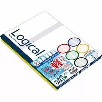 Nakabayashi Logical Air Note 20 Sheets Primary Color Pack (Lightweight Notebook) Semi-B5 B-lined Series/5-Book NLB504B-5P