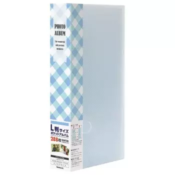 Nakabayashi Pocket Album Photo Holder L Size 288 Pieces Check Blue PHE1288A-B