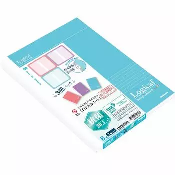 Nakabayashi Swing Logical Antibacterial Cover Notebook Cute Color Pack Semi-B5 B-ruled/3-Book NB508B-3P