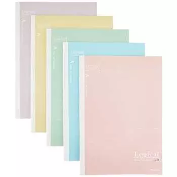 Nakabayashi Swing Logical Antibacterial Cover Notebook Semi-B5/A-lined/30 Sheets Smoky Color 5-Book Pack NB514A-5P