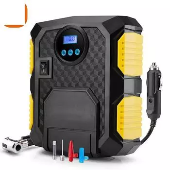 Накачиватель шин с цифровым дисплеем, DC 12 В 150 PSI, автомобильный портативный воздушный компрессор для шин, автоматический воздушный надувной насос для автомобиля, велосипеда, мяча чёрный