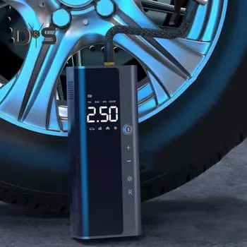 Накачивающий насос Многофункциональный быстрый накачивающий цифровой дисплей 150PSI Беспроводной автомобильный электрический насос для накачивания шин для автомобиля чёрный
