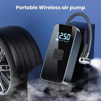Накачка шин Портативный воздушный компрессор с фонариком Цифровой дисплей Манометр для шин Беспроводной электрический велосипедный насос B