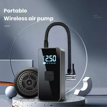 Накачка шин Портативный воздушный компрессор с фонариком Цифровой дисплей Манометр для шин Беспроводной электрический велосипедный насос B