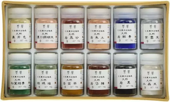 Nakagawa Gofun Японская живопись Phoenix Mineral Paints D Set 12 цветов (желтый) (натуральный)