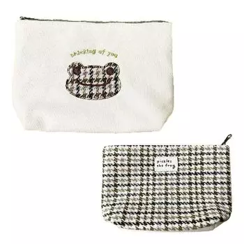 Nakajima Corporation Косметичка в клетку коричневого цвета Pickles 175168-22