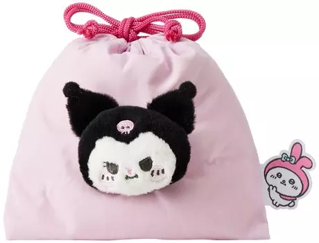 Nakajima Corporation Nagano x Sanrio Boa Face Drawstring Kuromi 173621-22