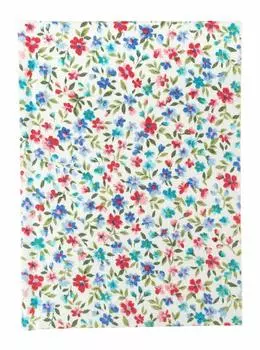 Nakamura Printing Horizontal Opening Notebook Passport Size Notebook All Pages Squares Floral Pattern 1 Book 2.5mm N-PB081