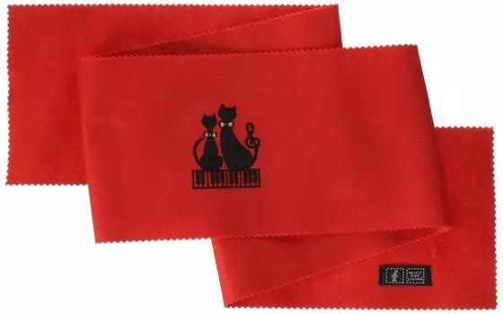 Nakano Piano Key Cover Cat and Keyboard Red CO120KCKRE