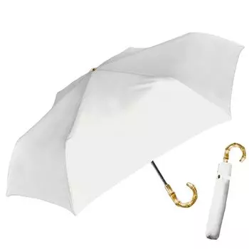 Зонт складной Nakatani Natural Basic для солнечных или дождливых дней, УФ-защита, бамбук, цвет слоновой кости, 55 см, черное покрытие, ветрозащита, характеристики [924-048] Открывается вручную слоновая кость