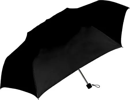 Nakatani Natural Basic Folding UV Black Manual Black Windproof Umbrella, All-Weather, [944-002], Opening, Ribs 55cm, Coated, чёрный