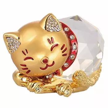 Nakatapideh NP Feng Shui Товары Кошка Кошка Кристалл Украшение Приносящая Удачу Счастливая Кошка Счастливая Кошка Увеличивает Денежную Удачу Процветающий Бизнес (1 кусок)