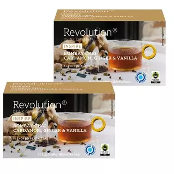 Nakato Revolution Revolution Tea Ginger x 16 Set of 2 Tea Spice Tea [Black Chai, Cardamom, & Vanilla] (2g bags) Bags,