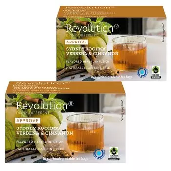 Nakato Revolution Rooibos Tea with Lemon Verbena and 2g x 16 Tea Set of Herbal Flavored Tea Cinnamon, Bags, 2, Tea,