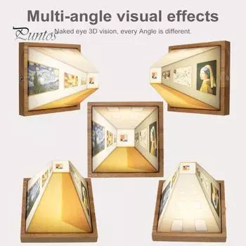 Naked Eye 3D Vision Night Light LED Illusion Atmosphere Light Classic Art Work Design Настенный светильник для спальни, гостиной A