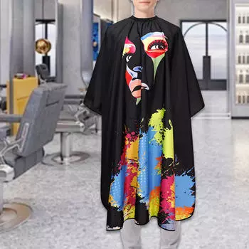 Накидка для парикмахера, фартук для парикмахера, дышащая, большая накидка для стрижки волос, регулируемая застежка на шее