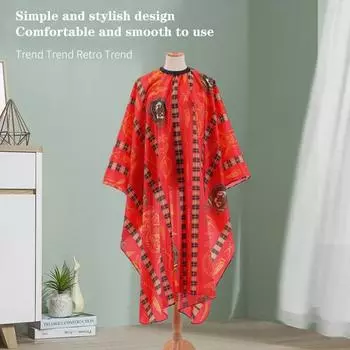 Накидка для салона, антистатическая накидка с ретро-принтом, парикмахерская накидка для стрижки, унисекс, инструмент для салона, регулируемые дизайнерские волосы для стилиста красный