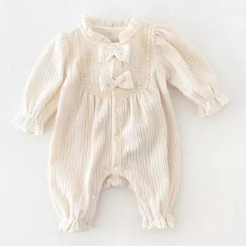 Накидка Joy Multi Baby Ribbon Velvet Oatmeal Long Size 73, лучшая детская одежда в Корее