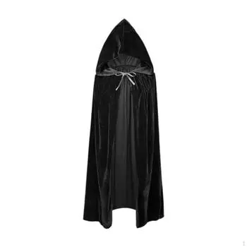 Накидка на Хэллоуин, удобная для косплея, для клуба, фотореквизит, вечеринка, сценическое шоу чёрный