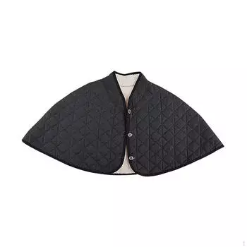 Накидка на плечи для женщин, флисовое покрытие для холодной погоды темно-серого