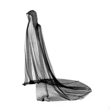 Накидка с капюшоном для карнавальных костюмов и свадебных мероприятий чёрный