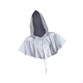 Накидка с капюшоном, косплей-плащ для сценического представления, вечеринки, свадьбы, женщин серебряный