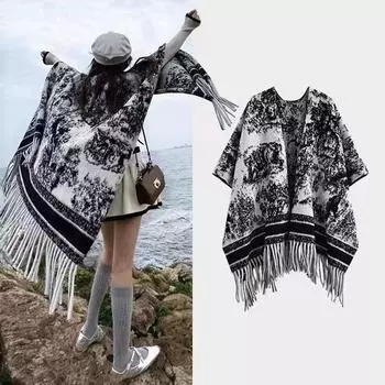 Накидка-шаль для путешествий. Носите большую накидку с интернет-знаменитостями с таким же известным термошарфом. 170-110CM