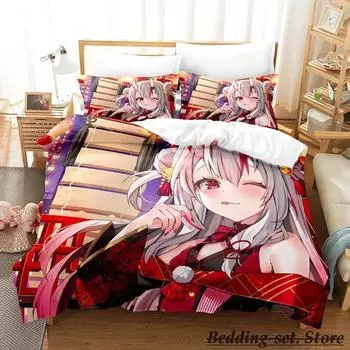 Nakiri Ayame Bedding Set Single Twin Full Queen King Size Bed Set Adult Kid Bedroom Duvetcover Sets Anime parure de lit Bed 70x133cm 2pcs