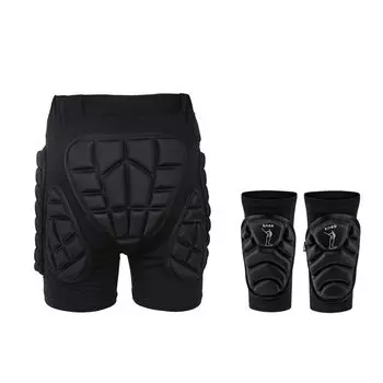 Накладка на бедро, колено, ягодицу, колено, бедро, ягодицу, для амортизации при катании на коньках, протектор, накладка, накладка, накладка, протектор, защита, мотоцикл, дышащий, чёрный