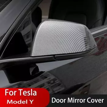 Накладка на боковое зеркало из углеродного волокна для Tesla Model Y, внешние аксессуары для автомобиля, боковые крышки заднего вида, аксессуары для модели Y