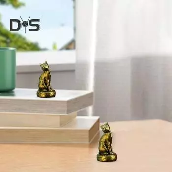 Накладка на дверную петлю в виде животного, украшение на голову петли из смолы для кошек, бронзовая мини-петля для двери в виде кошки, магнит для корпусной мебели Cat