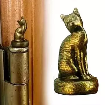 Накладка на дверную петлю в виде животного, украшение на голову петли из смолы для кошек, бронзовая мини-петля для двери в виде кошки, магнит для корпусной мебели Cat