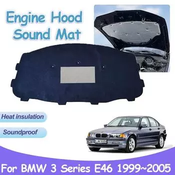 Накладка на капот двигателя автомобиля BMW 3 серии E46 1999~2005 318i 325i 320i тепло-звукоизоляционный хлопковый коврик огнестойкий аксессуар для интерьера