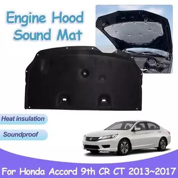 Накладка на капот двигателя автомобиля для Honda Accord 9-го поколения CR CT 2013~2017, звукоизоляция, теплоизоляция, хлопковый чехол, подкладка, аксессуары для деталей интерьера