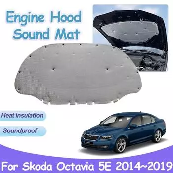 Накладка на капот двигателя автомобиля для Skoda Octavia 5E Scout 2014~2019 Звукоизоляция Теплоизоляция Хлопковая Подкладка Огнестойкие Детали Интерьера Аксессуары
