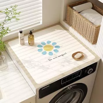 Накладка на крышку стиральной машины-барабана, абсорбирующая ткань-чехол для холодильника, пылезащитная накладка из диатомовой земли для изголовья кровати и столешницы 50x50cm 19.7x19.7in