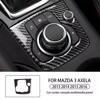 Накладка на мультимедийную панель центральной консоли автомобиля для Mazda 3 Axela 2013 2014 2015 2016 из углеродного волокна Pegatinas De Coche, дропшиппинг RHD