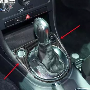 Накладка на панель передач из настоящего углеродного волокна для Volkswagen VW Beetle 2012-наклейка на панель переключения автомобиля, внутренняя отделка B-2