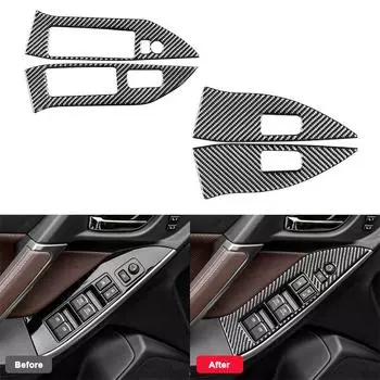 Накладка на панель стеклоподъемника, отделка, LHD, наклейка для декора переключателя кнопок стеклоподъемника двери автомобиля для Subaru Forester 2013-2018