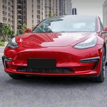 Накладка на переднюю противотуманную фару для Tesla Model Y/3, накладка на бампер Wind Knife, карбоновый вид, отделка Blade, свет, украшение на спойлер